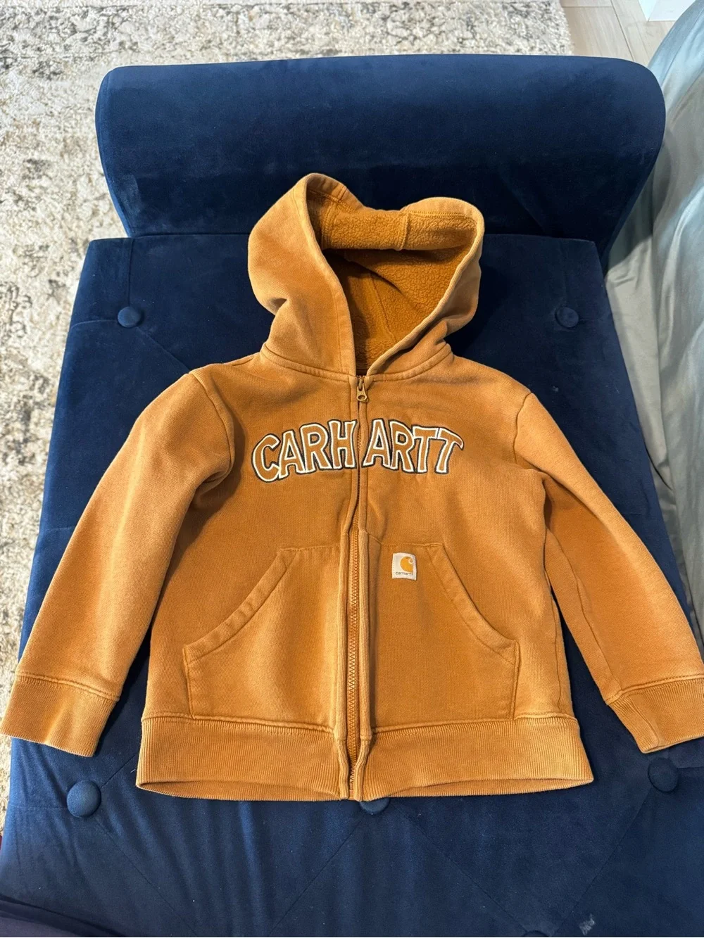 Carhartt Kids' Brown Hooded Zip Sweatshirt with Chest Logo plus 2 more
